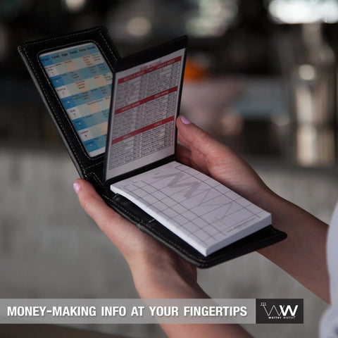 Waiter Wallet Clear Pocket Inserts put more valuable information where it counts: in waiter and waitresses hands, on the restaurant floor, every shift.