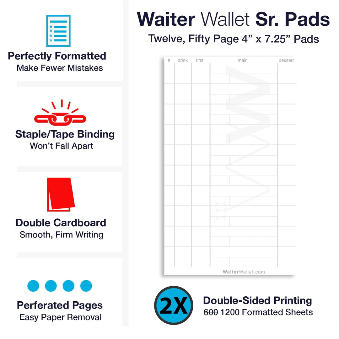 Waitress Rder Form Pads Waiter Wallet Pads | Perfectly Formatted Order Pads For Restaurants