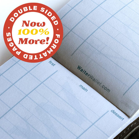 Waiter Wallet Sr. Pad, now a double sided restaurant guest check pad